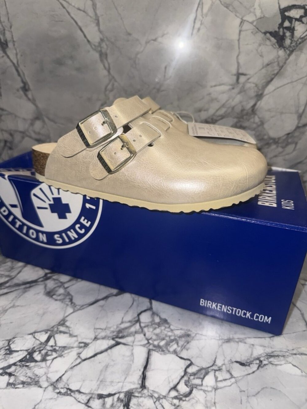 Birkenstock Kids Size 31 Graceful Pearl White Kay Kids clogs NEW